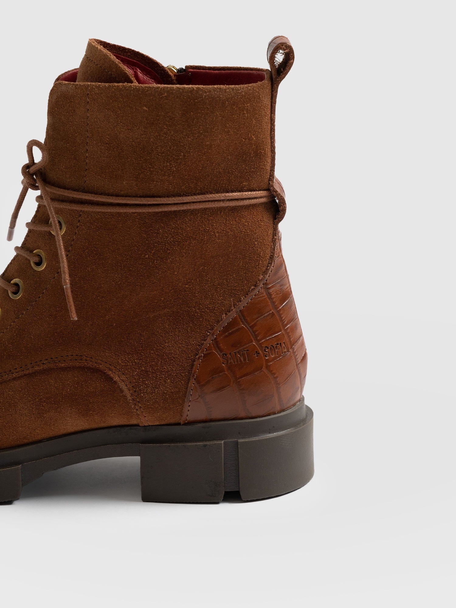 Noho Boot Tan Suede Croc - Women's Leather Boots | Saint + Sofia® EU